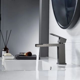 Cмеситель для раковины Knotlor KN-20/GMP, оружейная сталь